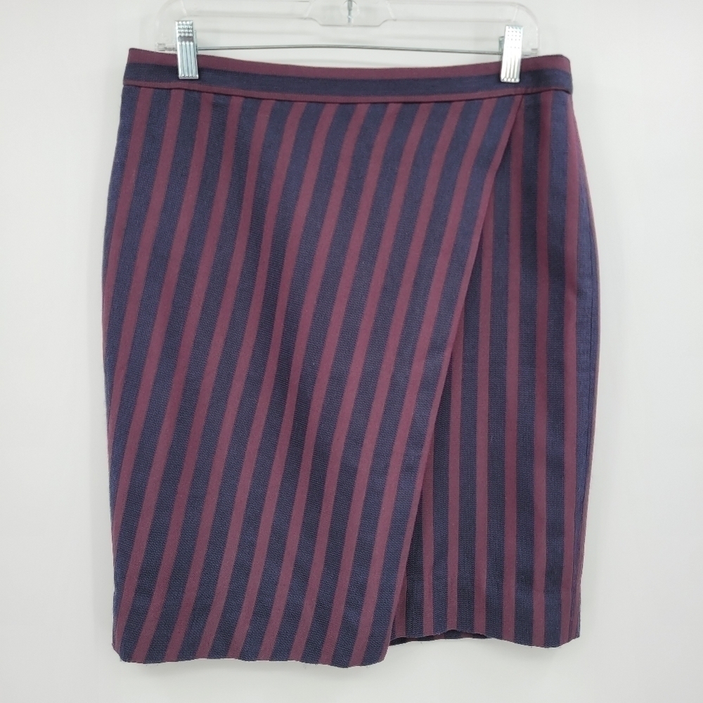 J.Crew Factory The Pencil Skirt, Striped Faux Wrap